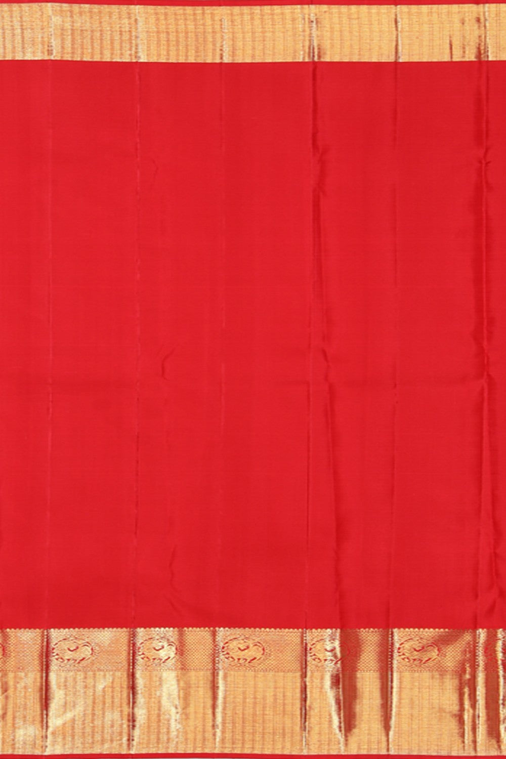 Image of Kanchipuram Silk Brocade Red Saree